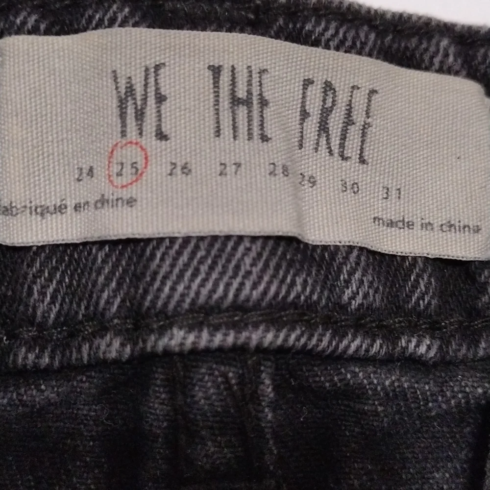 Free People We The Free Black Zip Front Denim Micro Mini Skirt Y2K Size 25